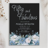 Vijftig Fabulous Stoffelijk Blauw Wit Bloemen Zwar Kaart