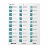 Vijftig & Fabulous Teal Script 50ste verjaardag Etiket (Full Sheet)