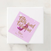 Vijftig & Fabulous Tekst Sparkly Heet Roze Schoen  Bedankjes Labels (In situ)