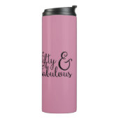 Vijftig & Fabulous Verjaardag, Zwarte Typografie ( Thermosbeker (Gedraaid links)