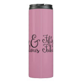 Vijftig & Fabulous Verjaardag, Zwarte Typografie ( Thermosbeker (Achterkant)