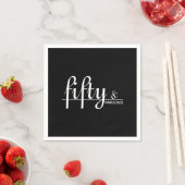 Vijftig & FABULOUS Zwart & Wit 50ste Verjaardagsfe Servet (Insitu)