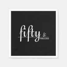 Vijftig & FABULOUS Zwart & Wit 50ste Verjaardagsfe