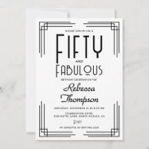Vijftig Fabulous Zwart Wit Art Deco 50ste Verjaard