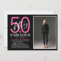 Vijftig & Fabulous Zwarte Script 50e Verjaardag Fo