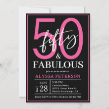 Vijftig & Fabulous Zwarte Script 50ste Verjaardag