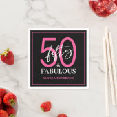 Vijftig & Fabulous Zwarte Script 50ste verjaardag Servet (Insitu)
