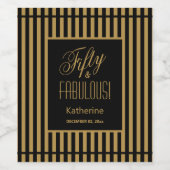 Vijftig & FANTASTISCH! 50e verjaardag Elegant Zwar Wijn Etiket (Enkel label)