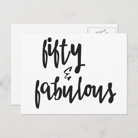 Vijftig & Fantastisch - 50ste verjaardag ansichtka Briefkaart (Voorkant / Achterkant)
