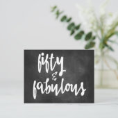 Vijftig & Fantastisch - 50ste verjaardag krijtbord Briefkaart (Staand voorkant)