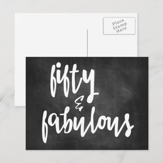 Vijftig & Fantastisch - 50ste verjaardag krijtbord Briefkaart (Voorkant / Achterkant)