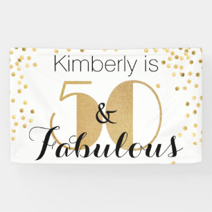 Vijftig & Fantastisch Gouden 50e Verjaardagsfeest Spandoek