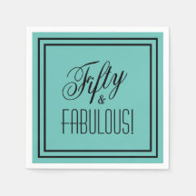 Vijftig & FANTASTISCH! Verjaardag Blauwgroen & Zwa