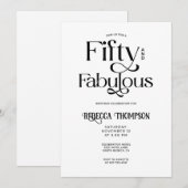 Vijftig Fantastisch Zwart Wit Script 50ste Verjaar Kaart (Voorkant / Achterkant)