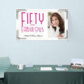 Vijftig Fantastische Foto Roze Art Deco 50ste Verj Spandoek (Beurs)