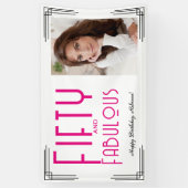 Vijftig Fantastische Foto Roze Art Deco 50ste Verj Spandoek (Verticaal)