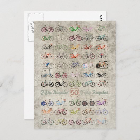 Vijftig fietsen briefkaart (Voorkant / Achterkant)