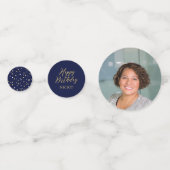 vijftig | Gold & Navy Confetti 50ste verjaardagsfe (Achterkanten)