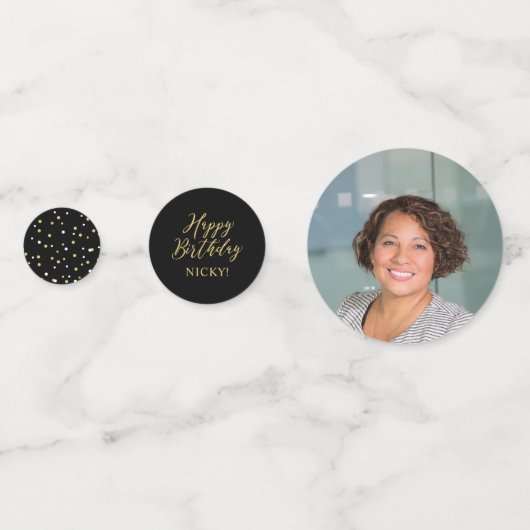 vijftig | Goud & Zwart Confetti 50ste verjaardagsf (Achterkanten)