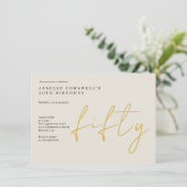 Vijftig | Gouden moderne 50e verjaardagsfeest uitn Kaart (Staand voorkant)