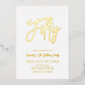 vijftig | Het Manuscript van de Folie van Chic 50t Uitnodiging (Voorkant)
