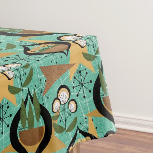 Vijftig Huisplanten | Aqua en Black Retro Tafelkleed (Voorbeeld)