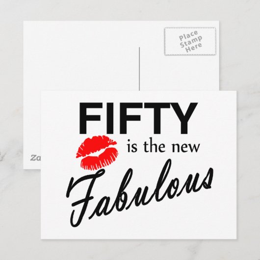 Vijftig is de nieuwe smakelijke briefkaart (Voorkant / Achterkant)