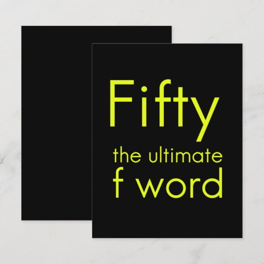 Vijftig is mijn ultieme woord grappige 50ste verja bedankkaart (Voorkant / Achterkant)
