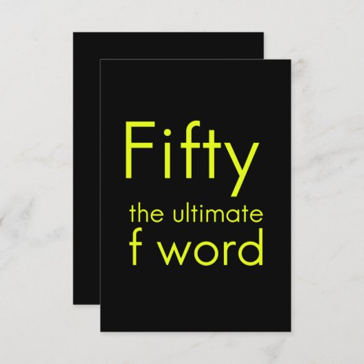 Vijftig is mijn ultieme woord grappige 50ste verja bedankkaart (Voorkant / Achterkant)