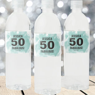 Vijftig jaar 50ste verjaardag waterfles etiket