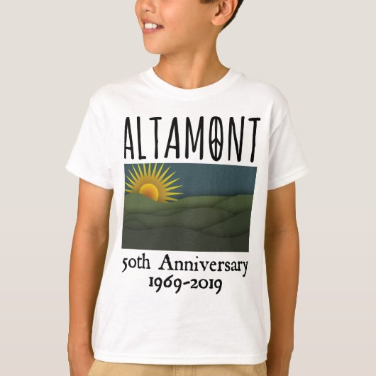 Vijftig jaar gratis concert Altamont Speedway Free T-shirt (Voorkant)