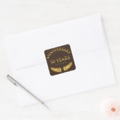 Vijftig jaar Jubileum Viering Gouden Laurel Vierkante Sticker (Envelop)
