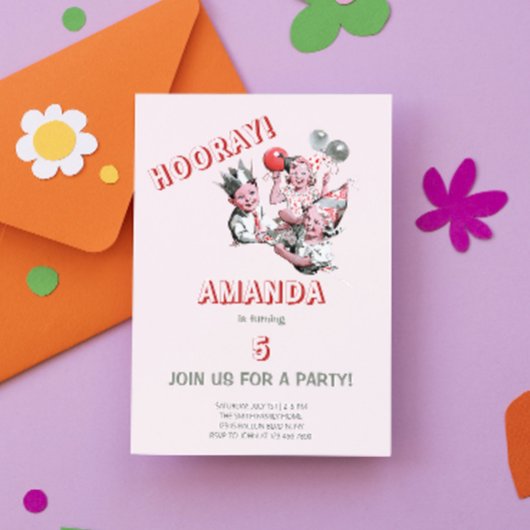  vijftig jaar Klassieke Eenvoudige Kinderdagfeest Briefkaart