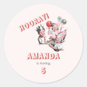 vijftig jaar Klassieke Eenvoudige Kinderdagfeest Ronde Sticker (Voorkant)