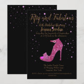 Vijftig jaar roze en zwarte feestdag kaart (Voorkant / Achterkant)