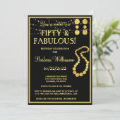 Vijftig jaar zwarte goudfeest kaart (Staand voorkant)