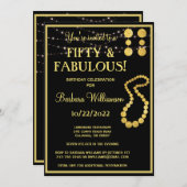 Vijftig jaar zwarte goudfeest kaart (Voorkant / Achterkant)