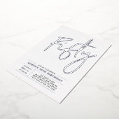 vijftig | Modern Silver 50th Birthday Party Folie Uitnodiging (Gedraaid)