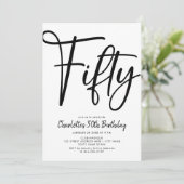 Vijftig Moderne 50e Zwarte en Witte Dag Partij Kaart (Staand voorkant)