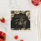 Vijftig Moderne Glitter Balloon 50e verjaardag Nap Servet (Insitu)