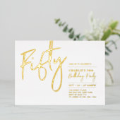 vijftig | Moderne goudprijs 50e verjaardag van de Folie Uitnodiging (Staand Voorkant)