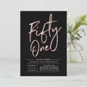 Vijftig | Moderne Roos Gold 51e verjaardag I Kaart (Staand voorkant)
