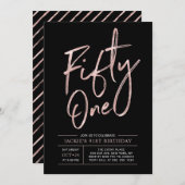 Vijftig | Moderne Roos Gold 51e verjaardag I Kaart (Voorkant / Achterkant)