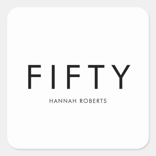 Vijftig naam 50e verjaardagsfeestje vierkante sticker (Voorkant)