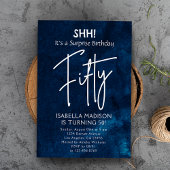 vijftig | Navy Blue 50e Verjaardag Verrassingsfees Kaart