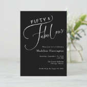 Vijftig & Prachtig Elegant Script 50ste Verjaardag Kaart (Staand voorkant)