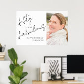 Vijftig Prachtig Foto Zwart Wit Script Verjaardag Poster (Thuiskantoor)
