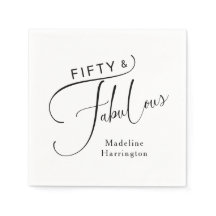 Vijftig & Prachtig Fun Script Naam 50ste Verjaarda