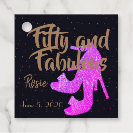 Vijftig & Prachtig Meisjesachtig Glitterend Roze S Bedankjes Labels