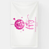 Vijftig Roze Disco Bal 50ste Verjaardagsfeestje Spandoek (Verticaal)